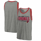 Arizona Cardinals NFL Pro Line by Fanatics Branded Iconic Collection Onside Stripe Tri-Blend Tank Top - Heathered Gray